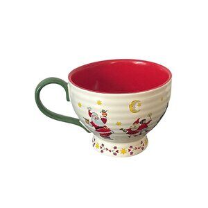 Cath Kidston London Holiday Ceramic Hug Mug Santa and Elves 11.5 fl oz Hot Cocoa